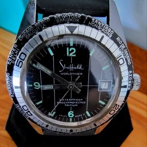 Vintage Sheffield World Timer Watch with Swiss movement